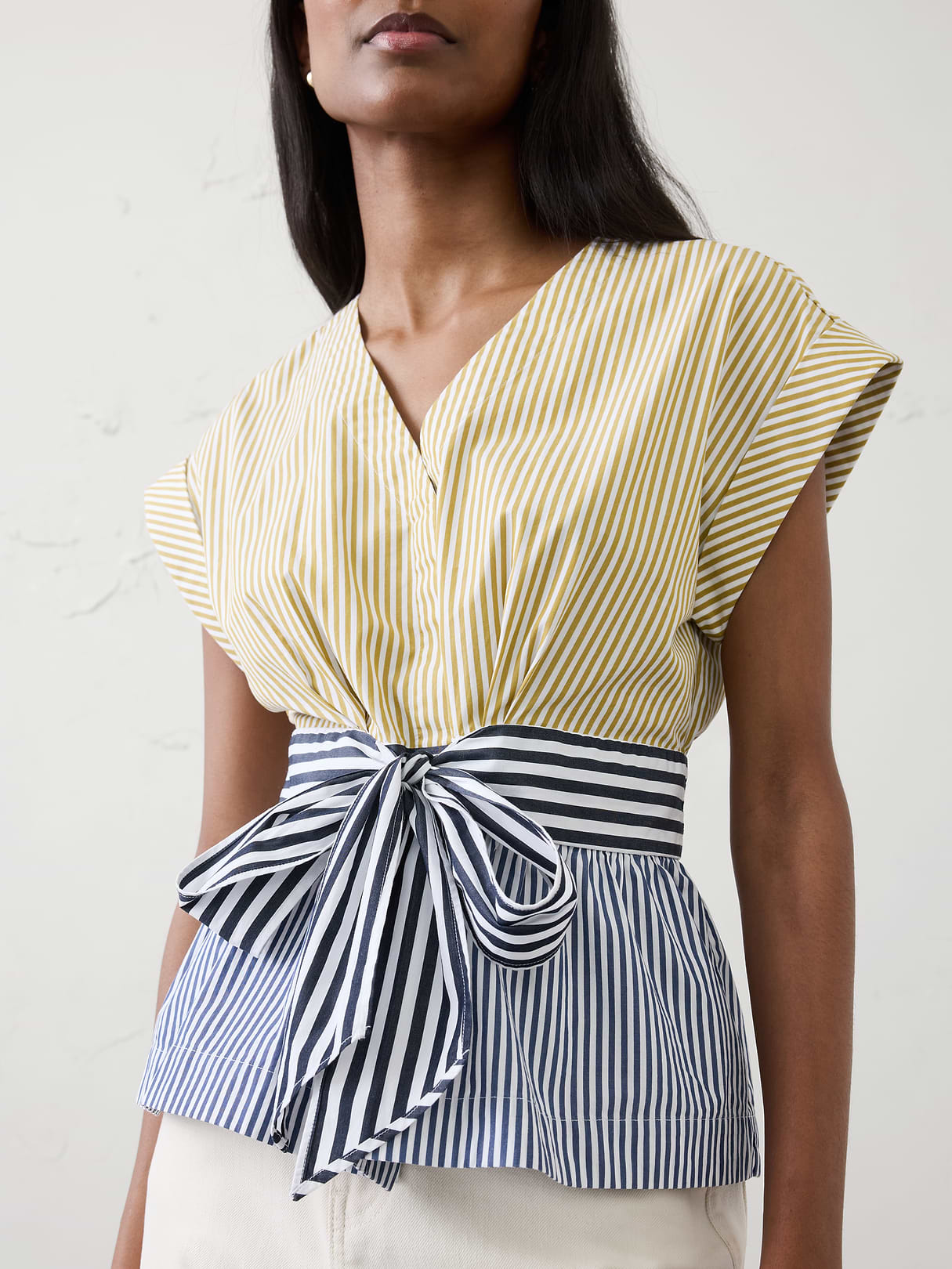poplin tie front top poplin tie front top