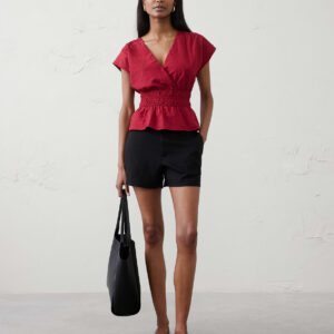 Витрина seersucker elastic surplice top