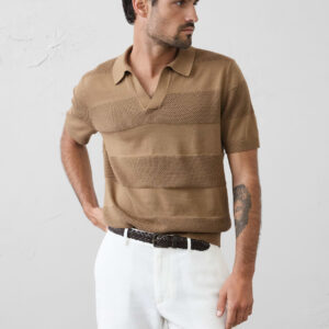 Home mesh striped sweater polo