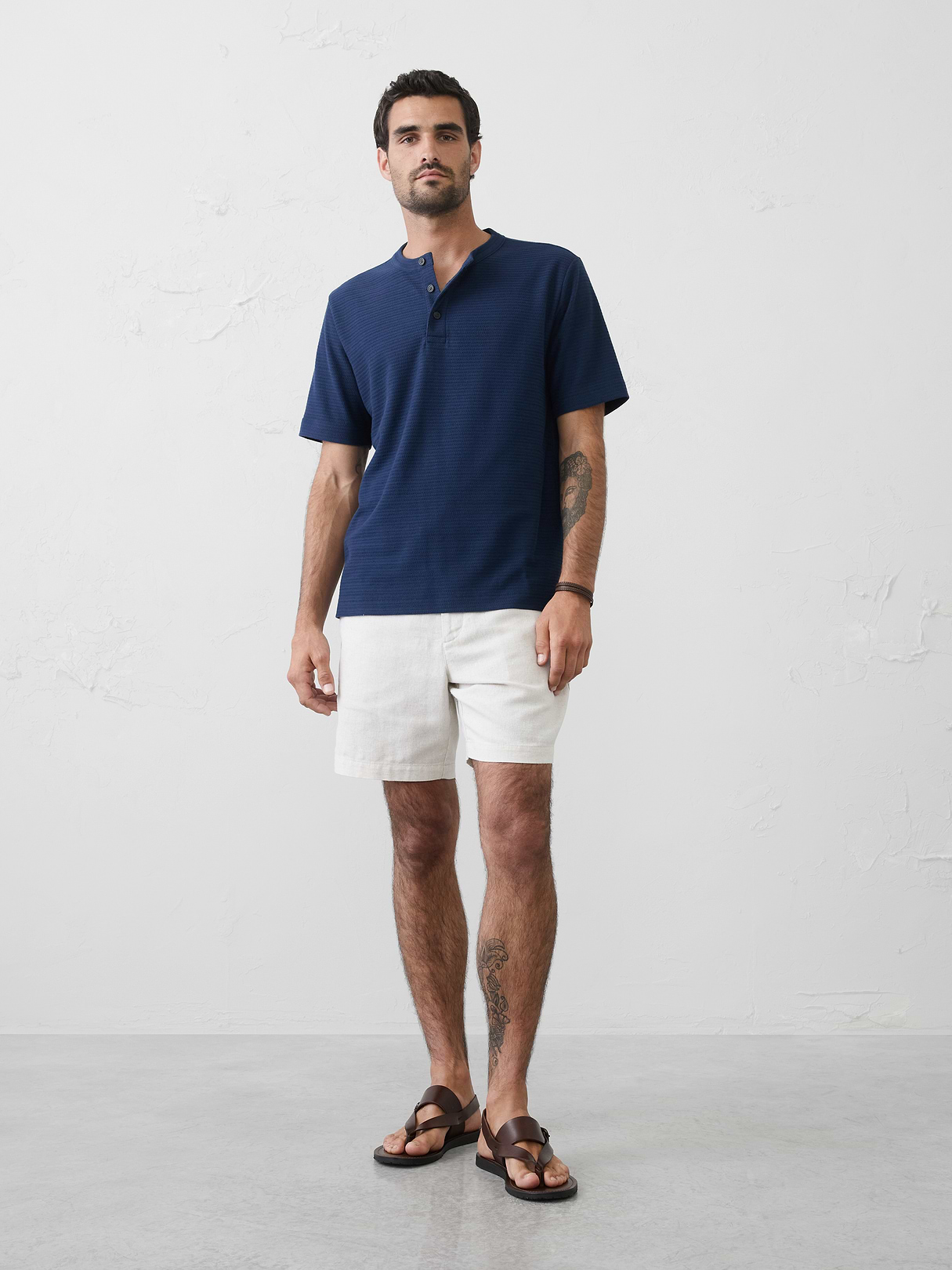 standard fit textured henley standard fit textured henley