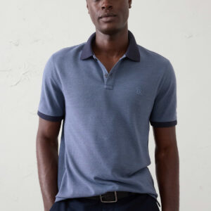 Home slim fit monogram pique polo