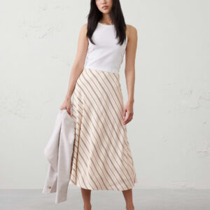 silky twill bias midi skirt