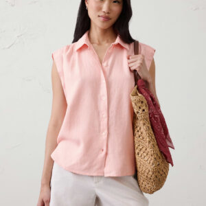 Витрина linen blend pleated shirt