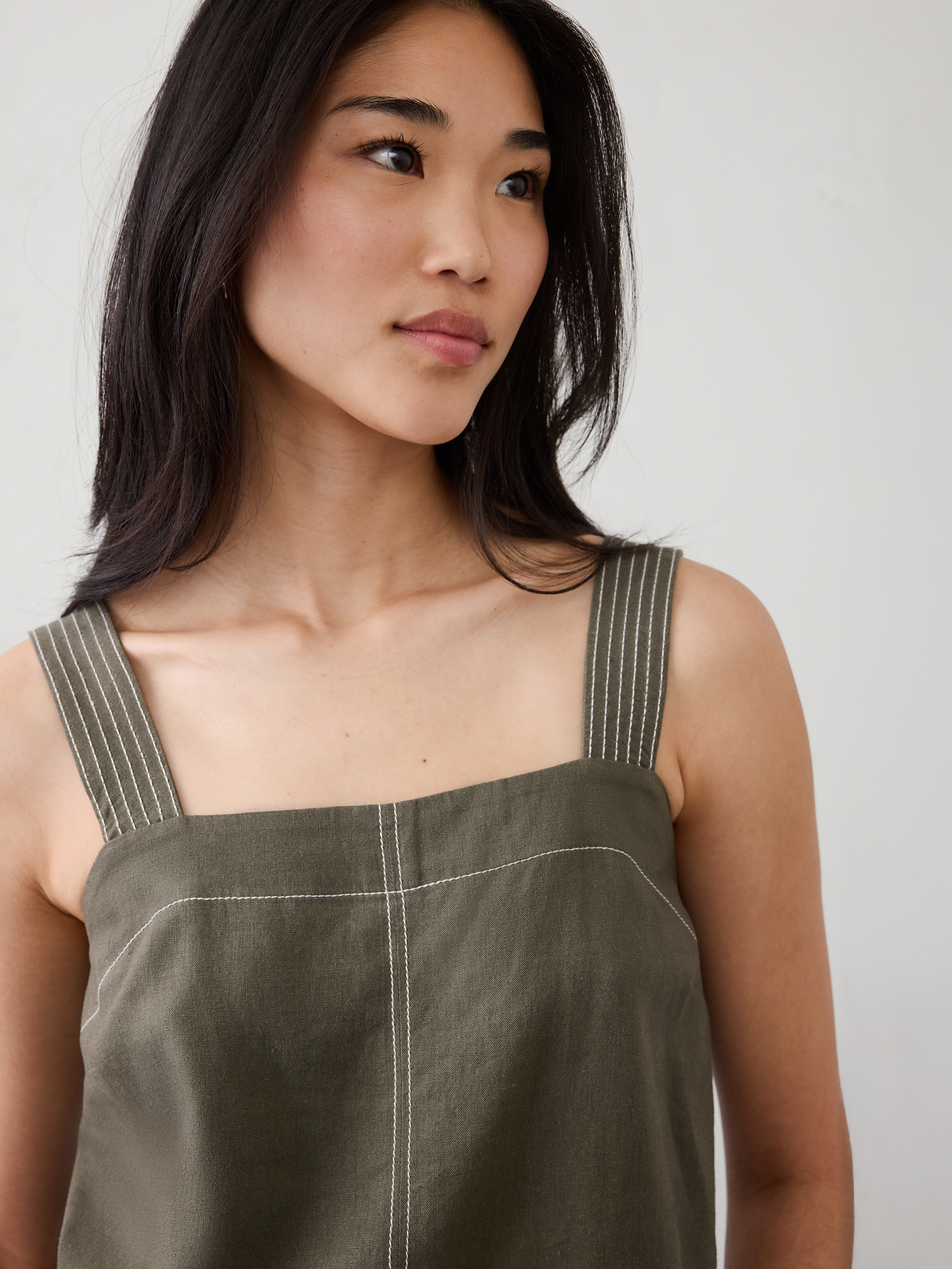 linen blend trapunto tank linen blend trapunto tank