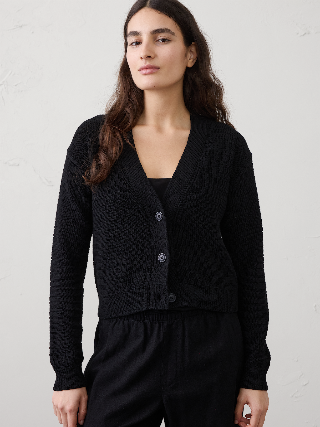 cotton tape cropped cardigan cotton tape cropped cardigan