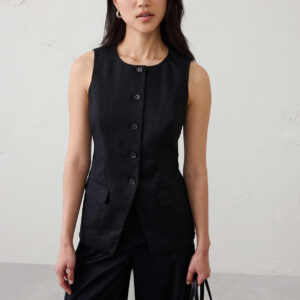 Витрина linen blend long cutaway vest