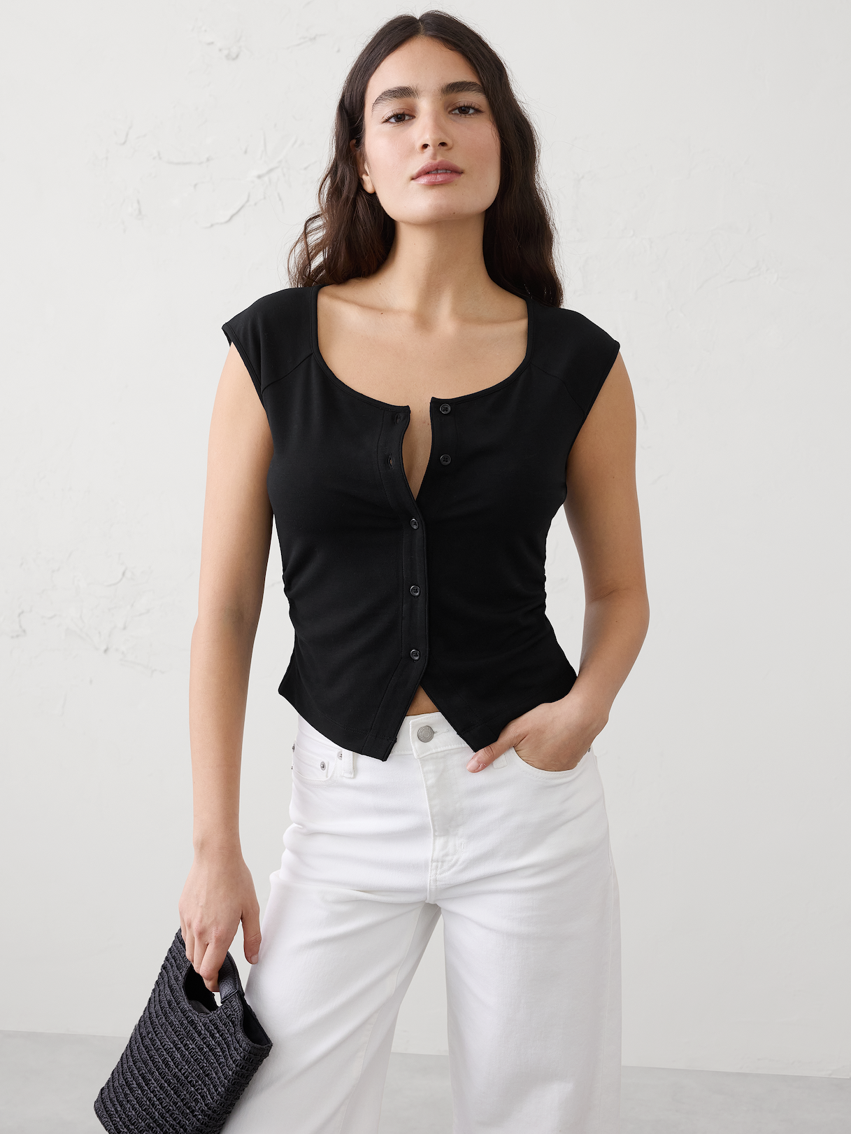 soft knit buttoned top soft knit buttoned top