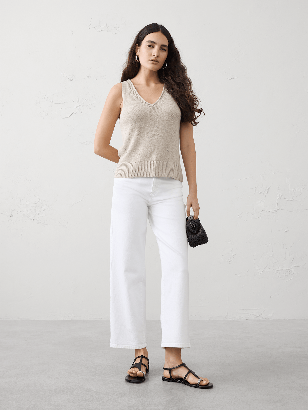 ramie cotton pointelle sweater tank ramie cotton pointelle sweater tank