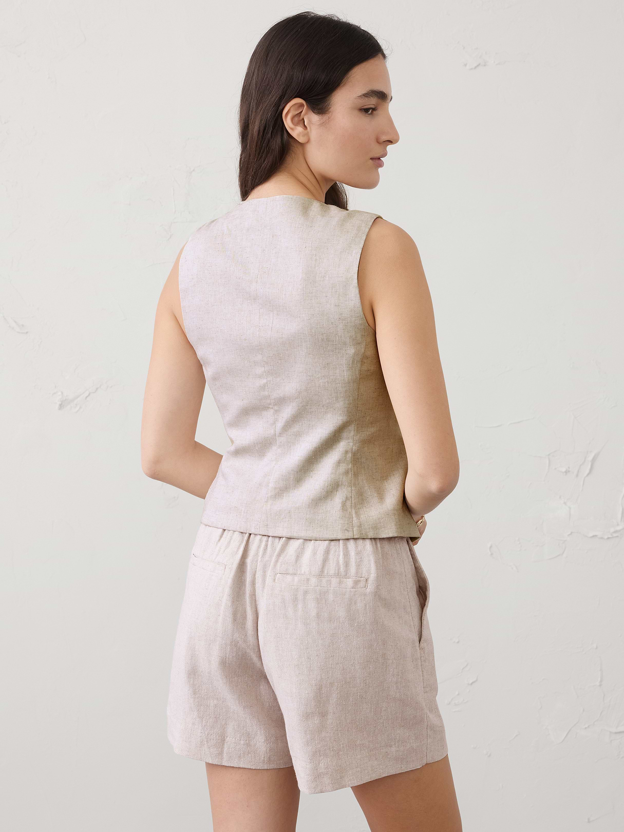 linen blend classic vest linen blend classic vest