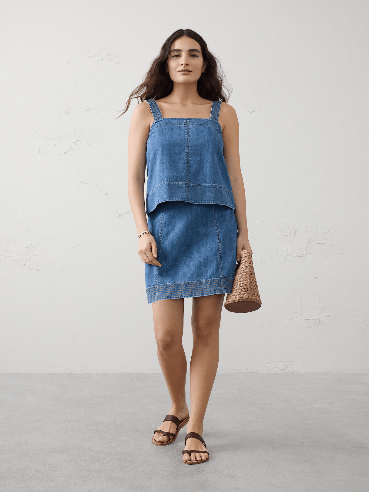 denim trapunto tank denim trapunto tank