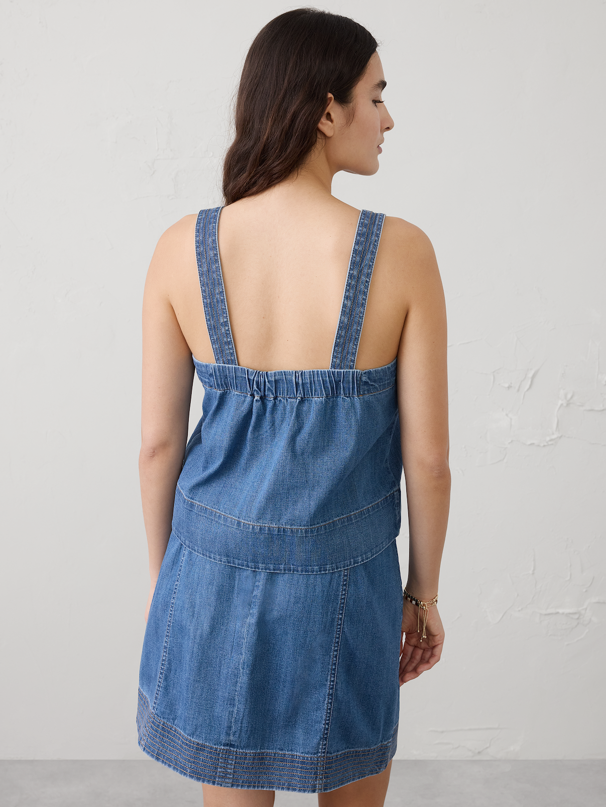 denim trapunto tank denim trapunto tank