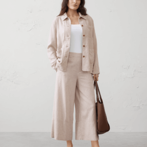 linen blend chore overshirt