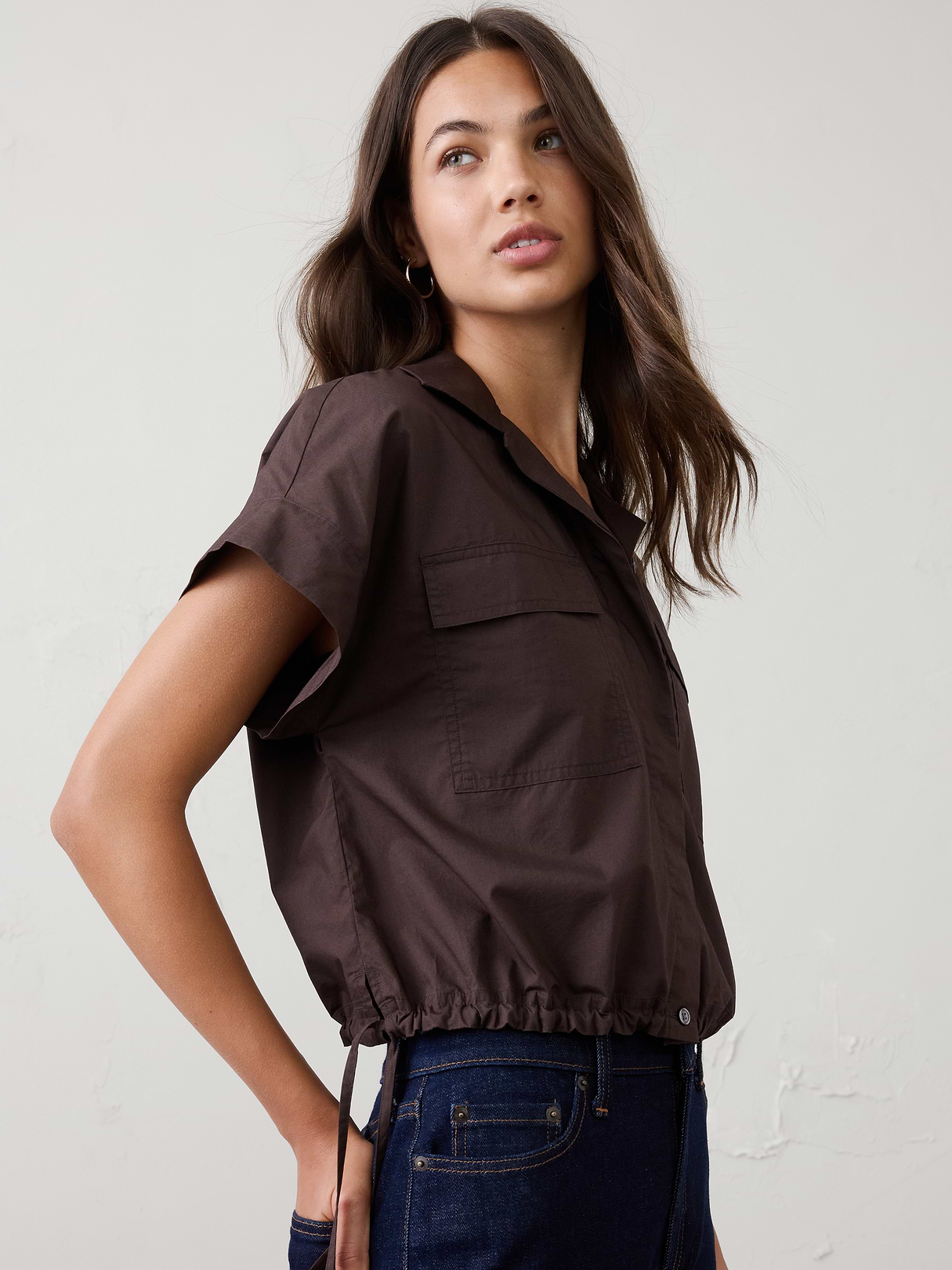 drawstring hem shirt drawstring hem shirt