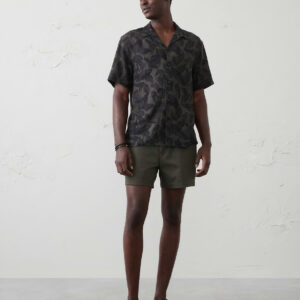 Home standard fit linen blend resort shirt