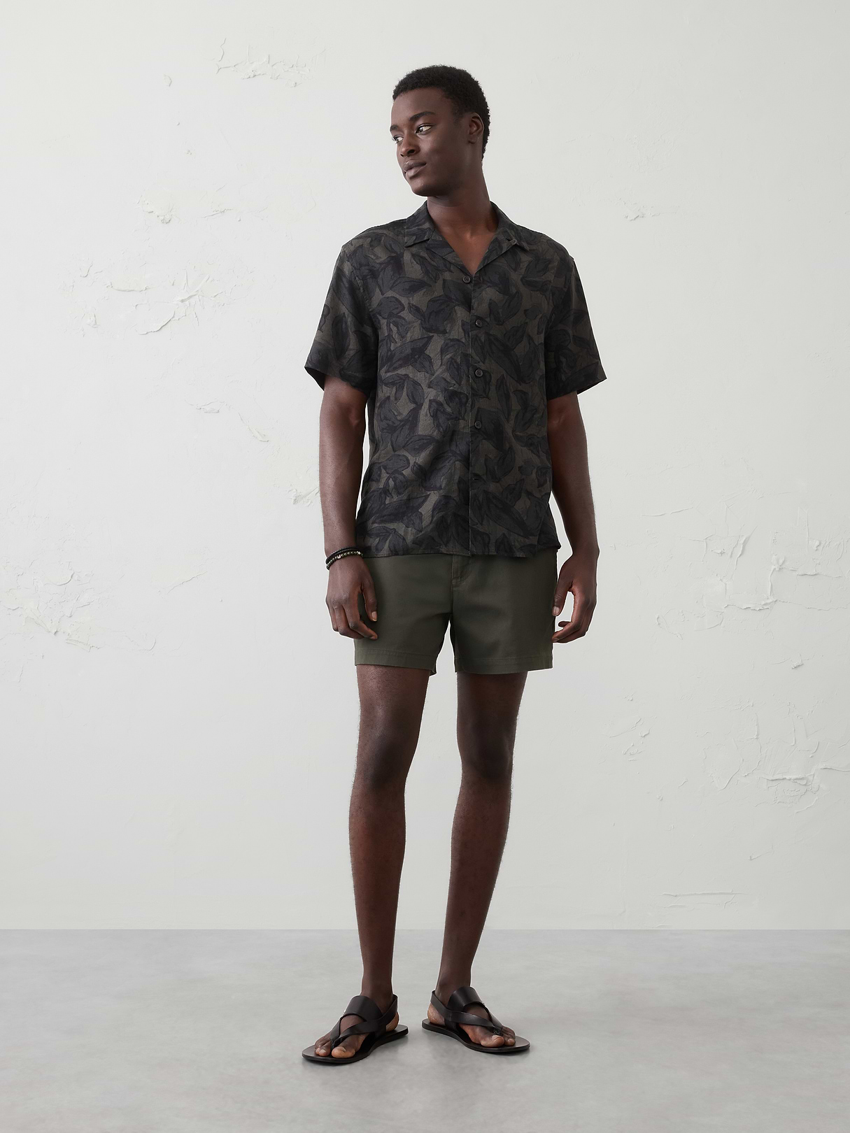 standard fit linen blend resort shirt standard fit linen blend resort shirt