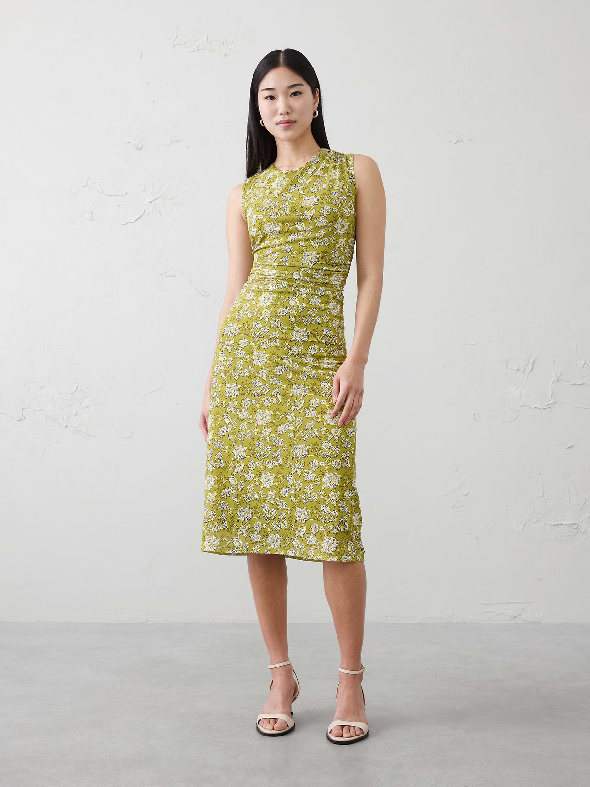 shirred waist midi dress shirred waist midi dress