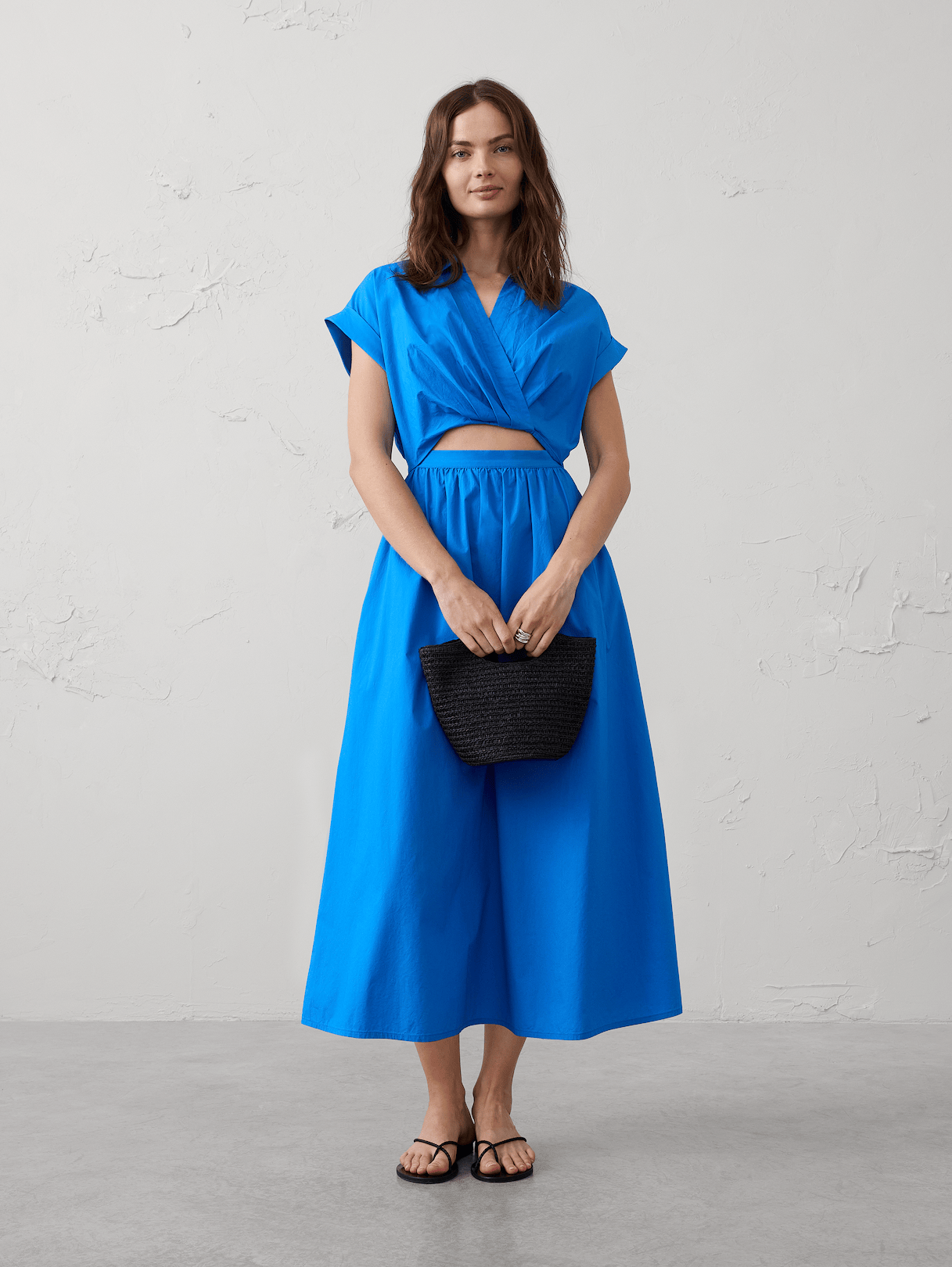 cutout poplin midi dress cutout poplin midi dress