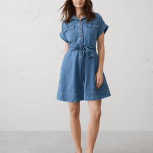 denim utility mini dress