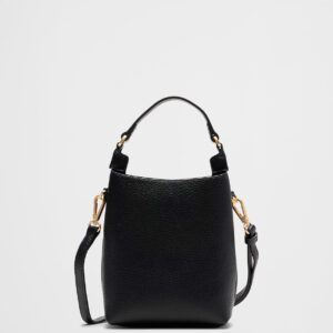 vegan leather micro mini bucket crossbody bag