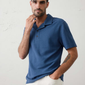 Home standard fit textured polo