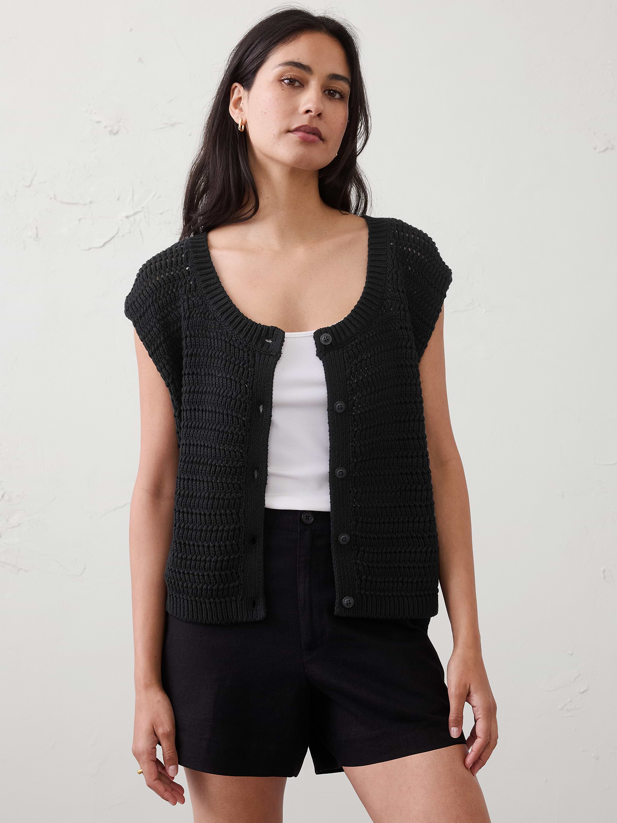 relaxed textured sweater vest relaxed textured sweater vest