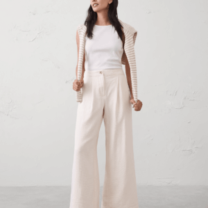 anyday wide leg high rise gauze pleated trouser