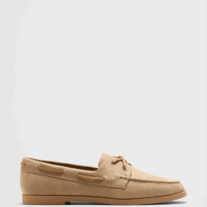 vegan suede boat shoe
