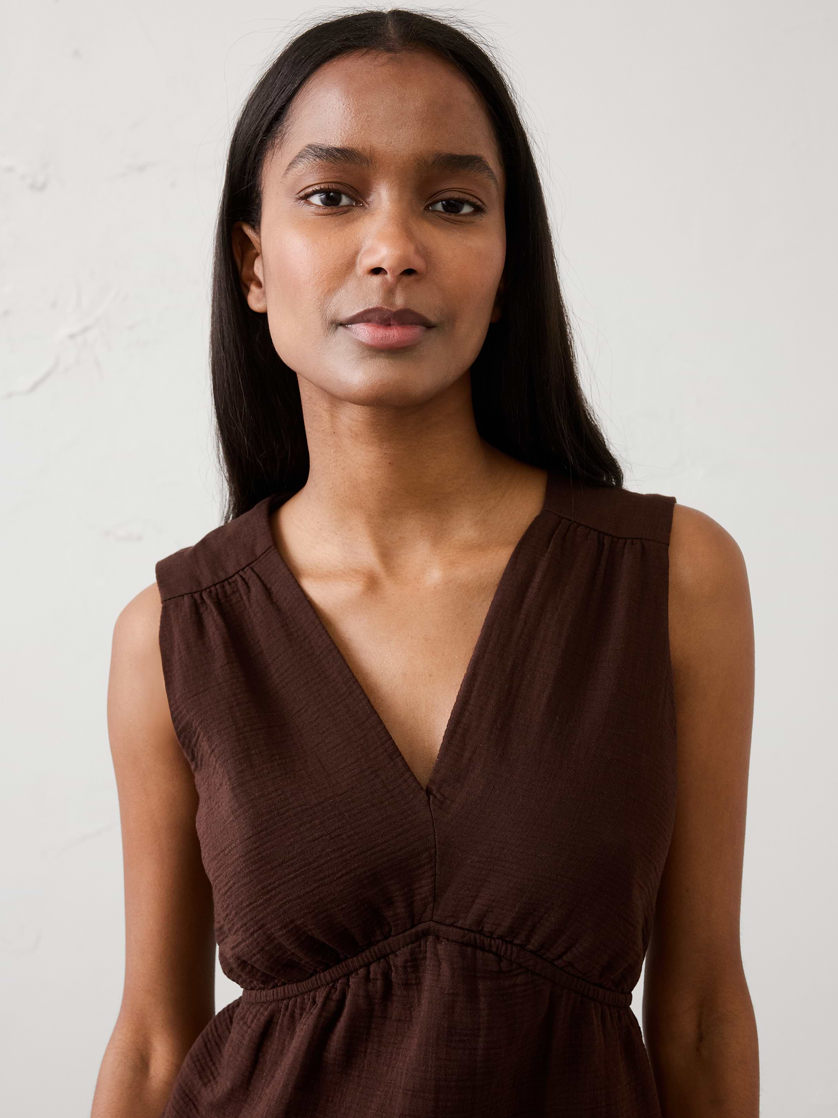 gauze v neck top gauze v neck top