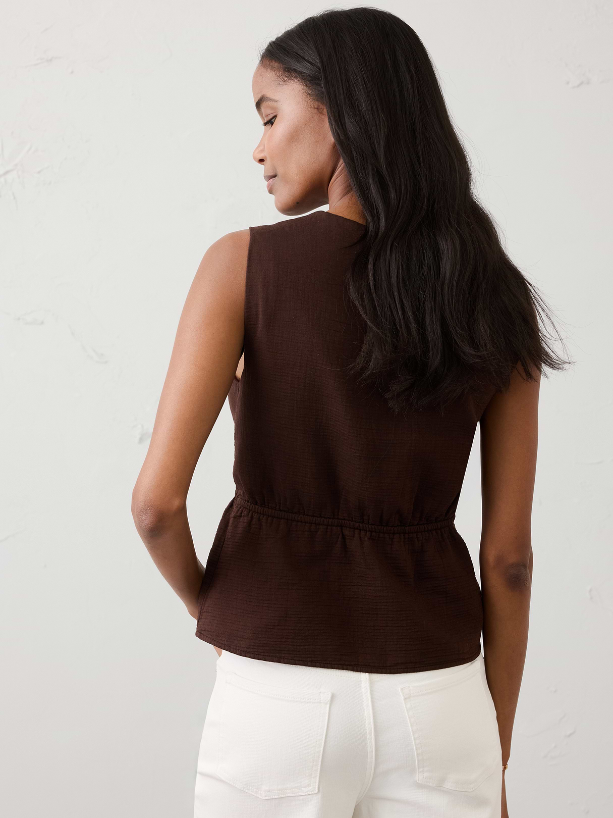 gauze v neck top gauze v neck top