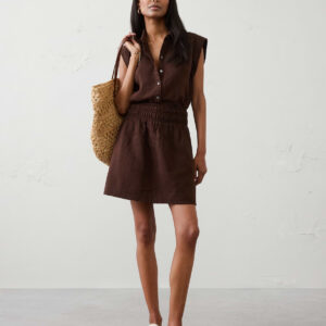 Витрина gauze smocked waist mini skirt