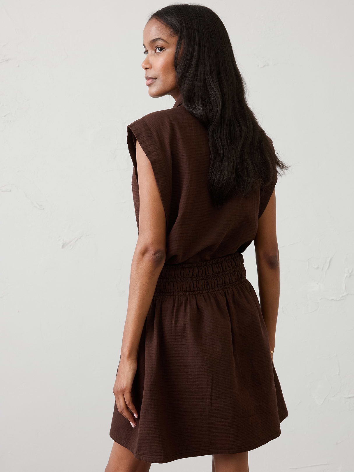 gauze smocked waist mini skirt gauze smocked waist mini skirt
