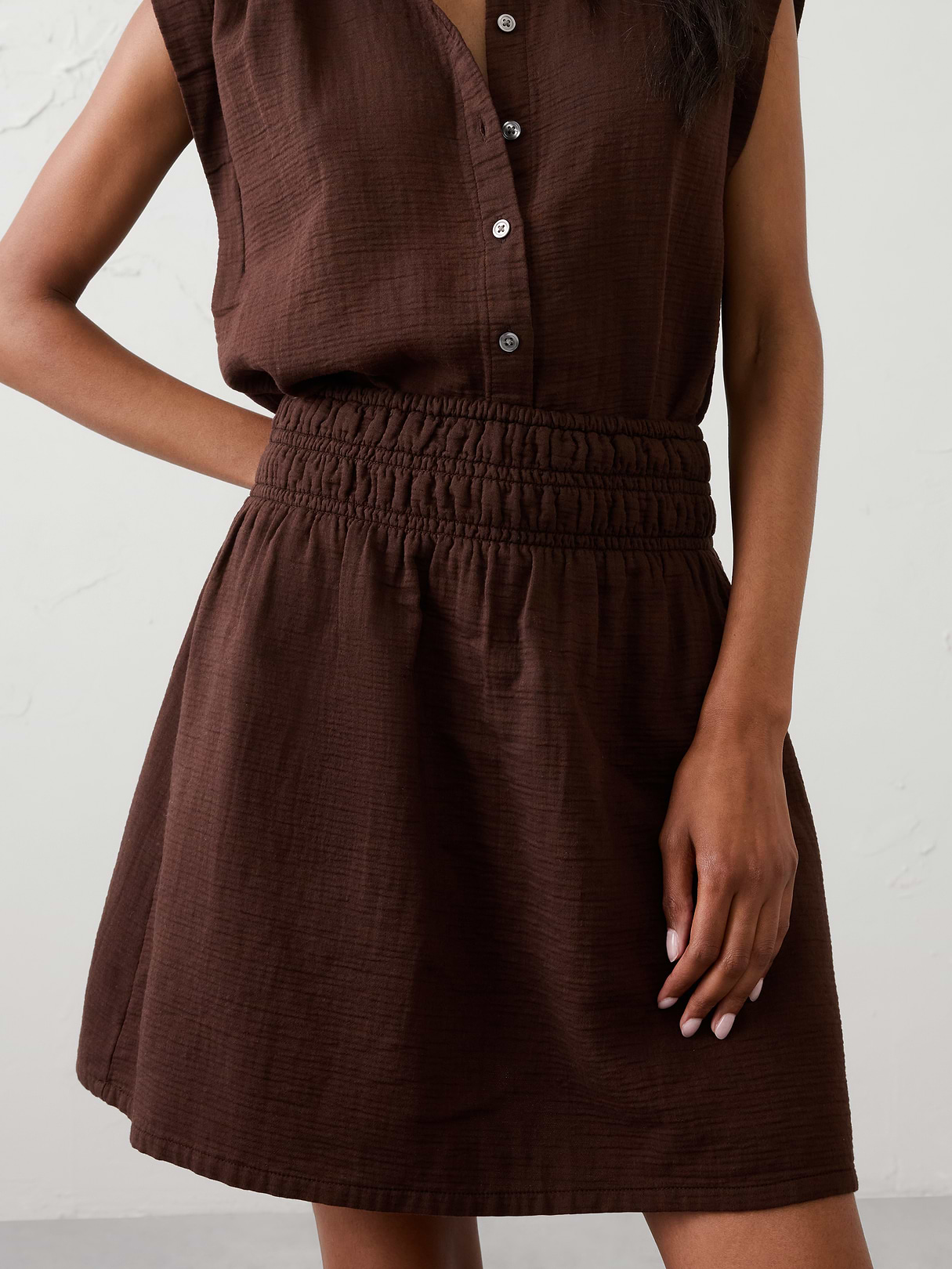 gauze smocked waist mini skirt gauze smocked waist mini skirt