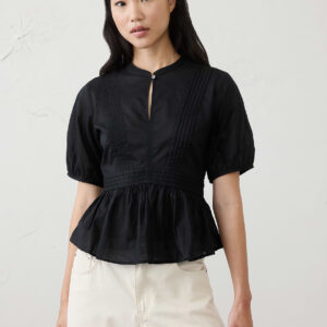 picot peplum hem top