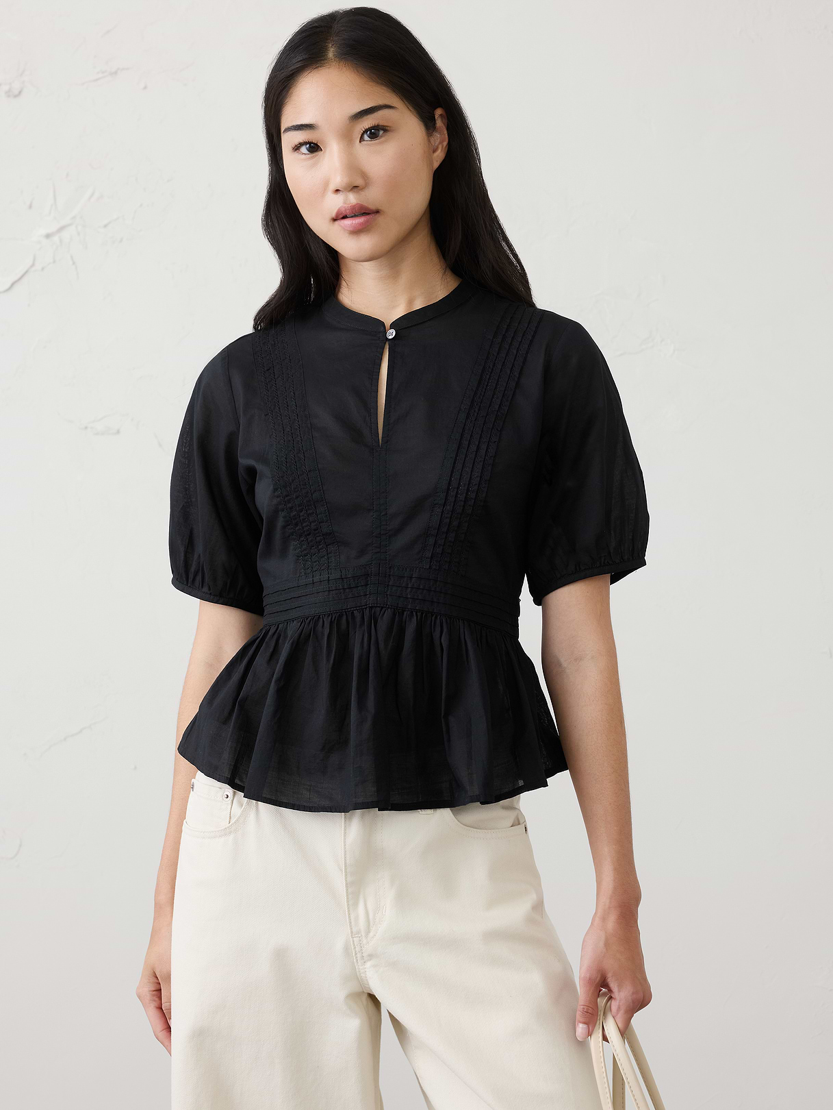picot peplum hem top picot peplum hem top