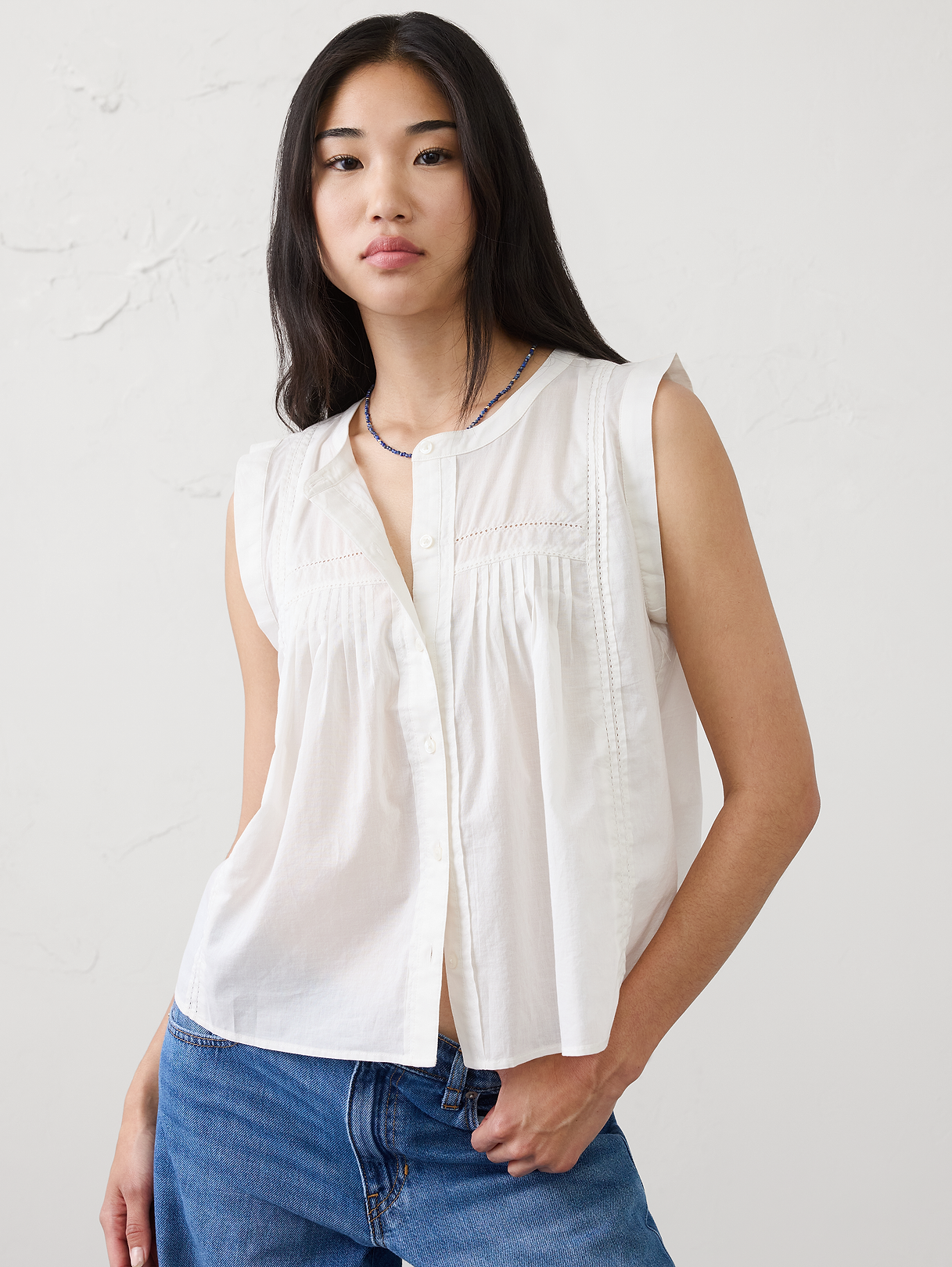 picot high neck top picot high neck top