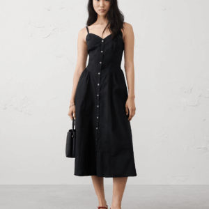 shirred hip midi dress