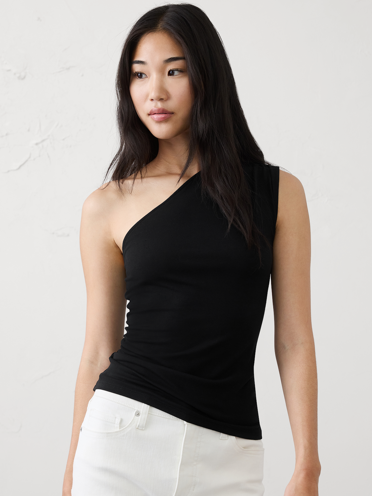 soft knit one shoulder top soft knit one shoulder top