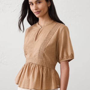 Витрина picot peplum hem top