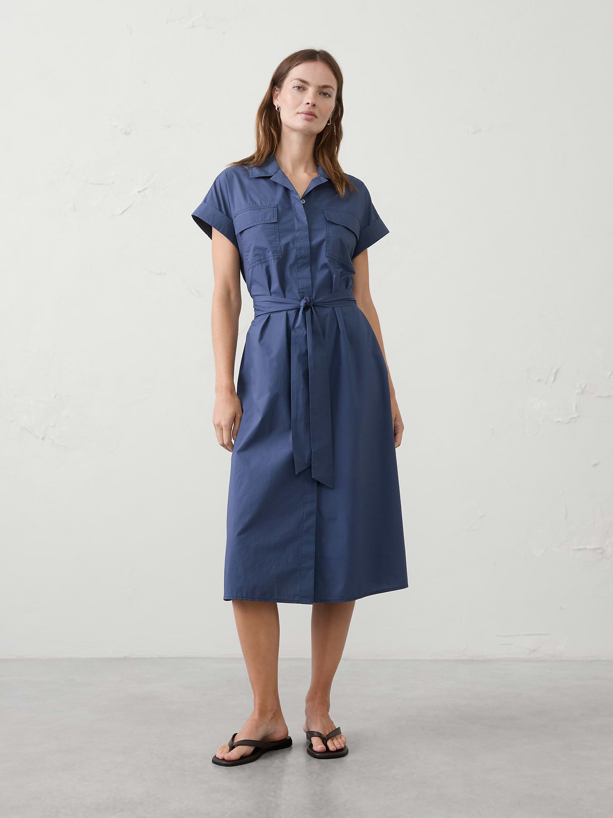 poplin utility midi shirtdress poplin utility midi shirtdress