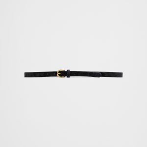 vegan leopard pony hair skinny belt