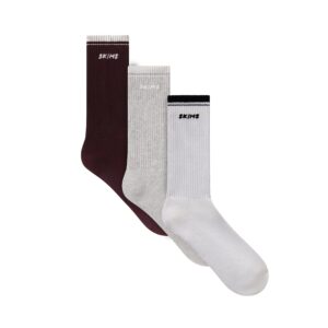 Витрина skims socks ribbed crew logo sock 3 pack