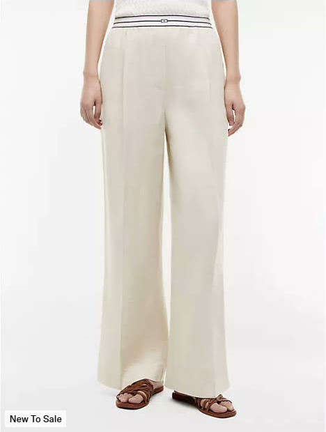 straight linen pull on pant