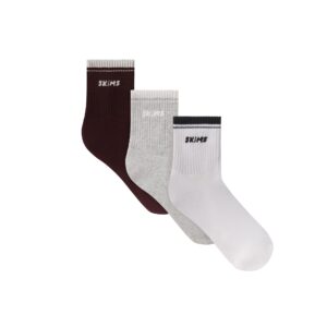 Витрина skims socks ribbed quarter crew logo sock 3 pack