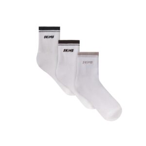 Витрина skims socks ribbed quarter crew logo sock 3 pack