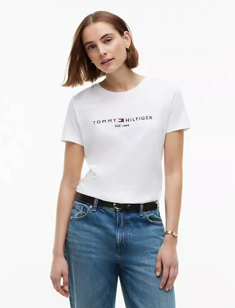 embroidered tommy logo t shirt