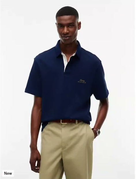 classic fit back flag logo polo