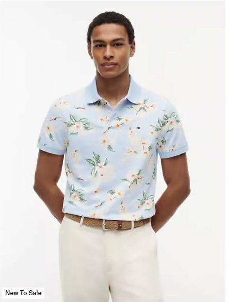 regular fit floral print polo