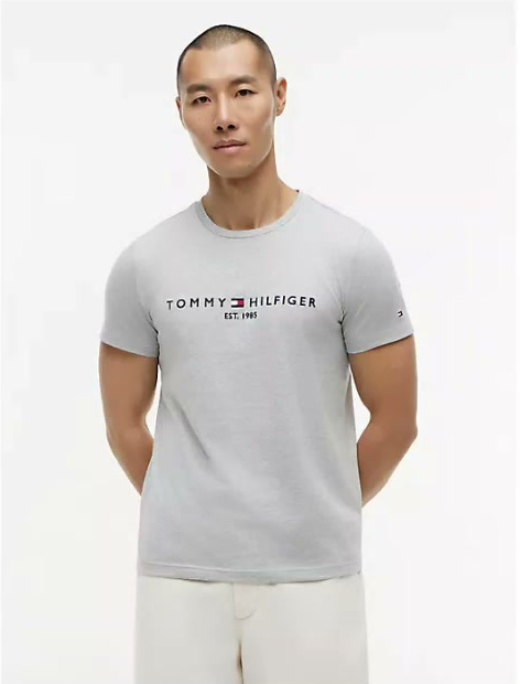 embroidered tommy logo slim fit t shirt