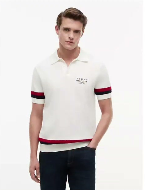 signature stripe sweater polo