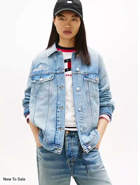 tommy jeans distressed denim jacket